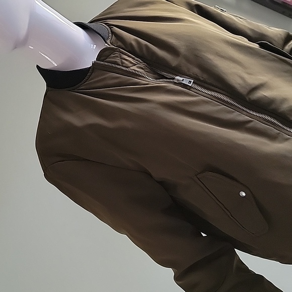 Zara TRF Outerwear Women’s  Olive Nylon Bomber Jacket Full Zip. Size Medium - Picture 7 of 14